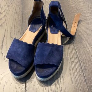 Chloe Blue Suede Espadrilles